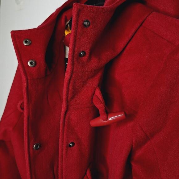 Pendleton Rosyln Women's XL Duffel Peacoat Hooded Wool Blend Coat Toggle Red - Picture 8 of 12